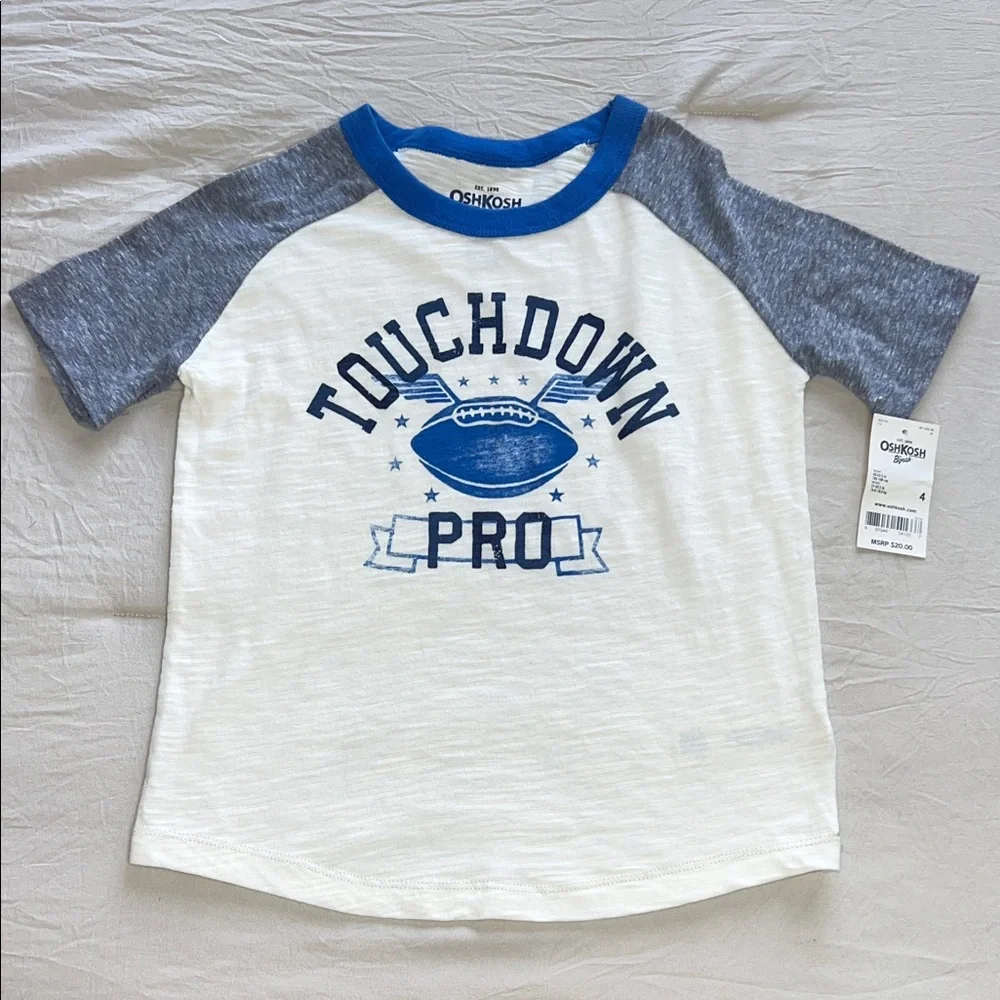 OshKosh B'gosh Touchdown Pro Tee -‎ White, Blue, and Gray